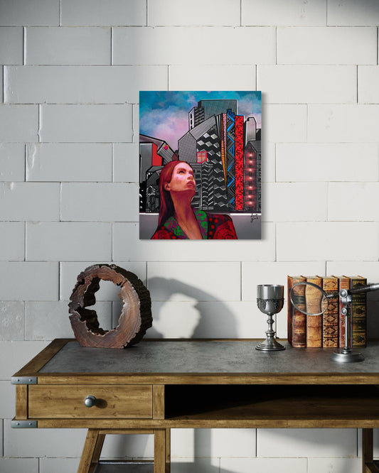 City lights- Original Digital Artwork - Fine Art Diasec Print- Limited Edition 41x50cm