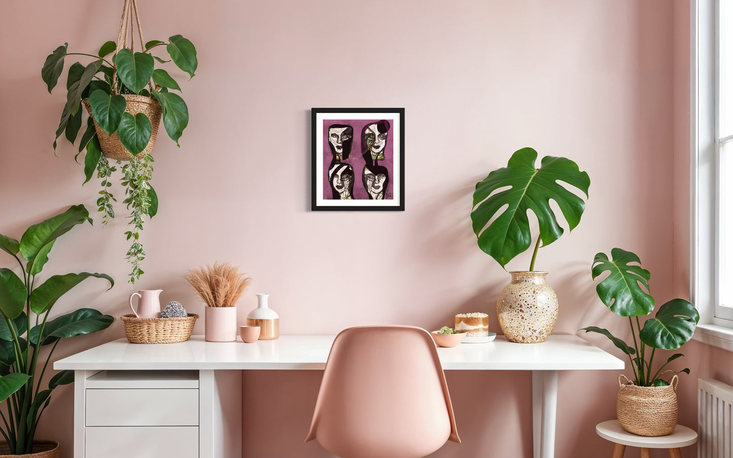 Fourfaces2 - Original Digital Artwork - Fine art Archival Pigment Print- Limited Edition 32x36cm