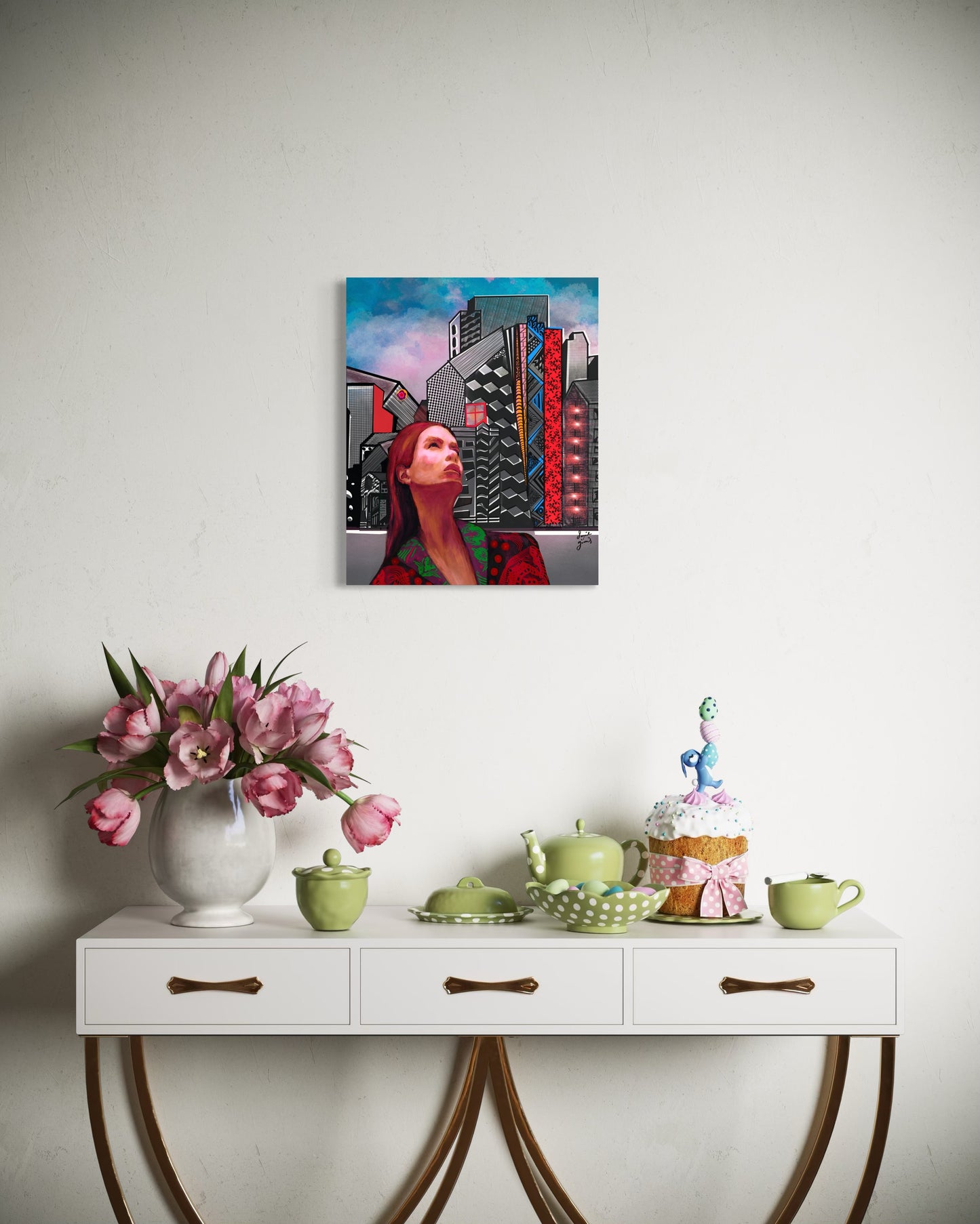 City lights- Original Digital Artwork - Fine Art Diasec Print- Limited Edition 41x50cm