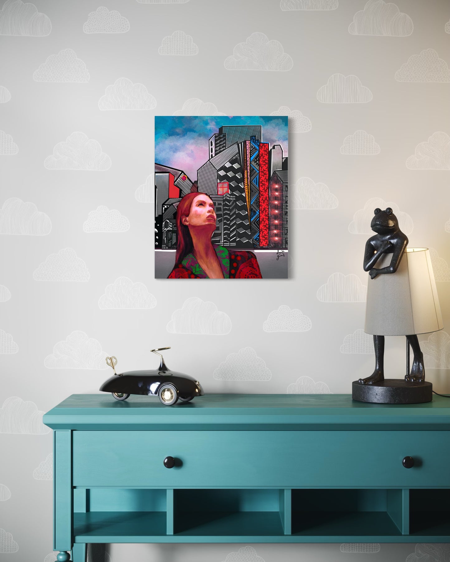 City lights- Original Digital Artwork - Fine Art Diasec Print- Limited Edition 41x50cm