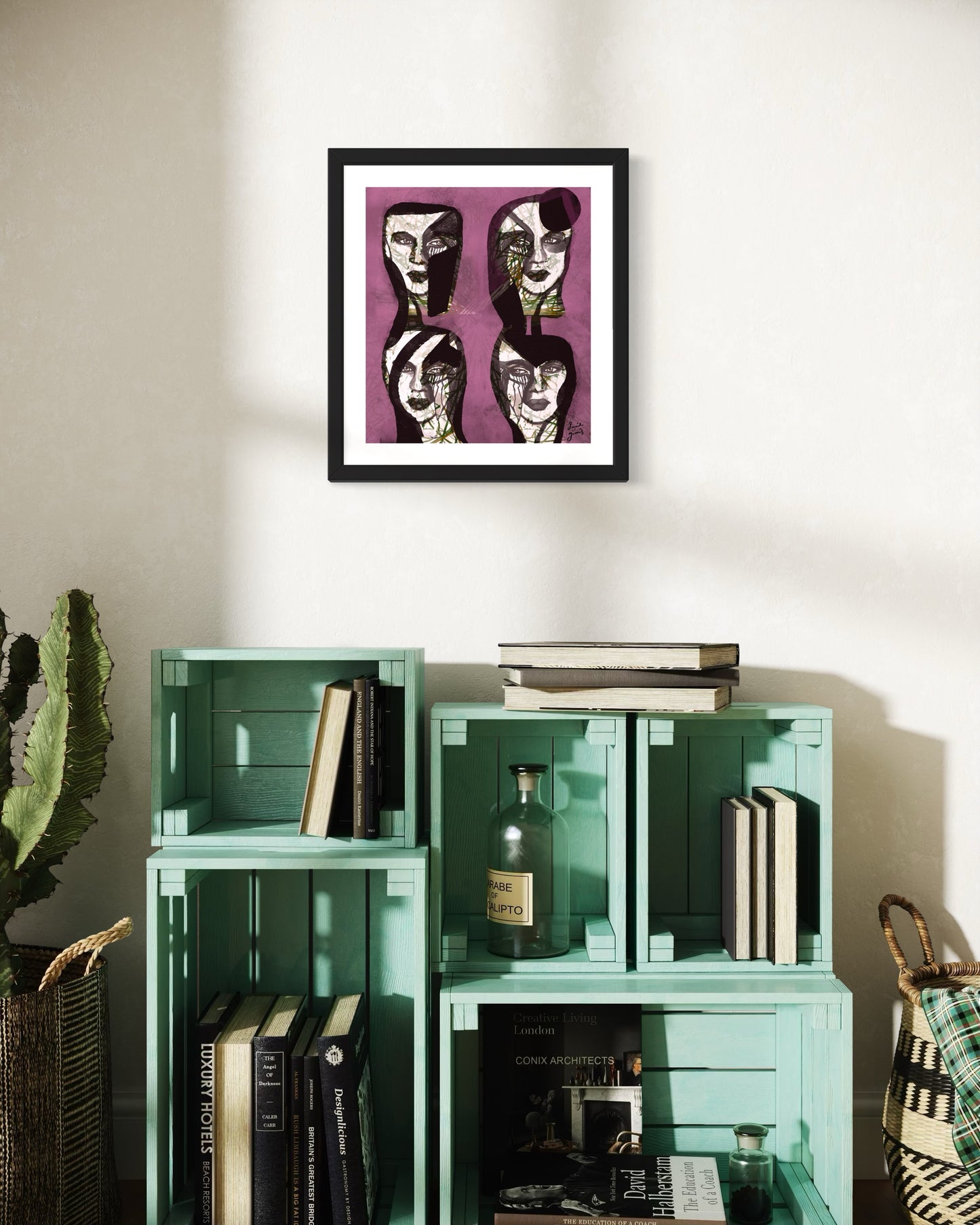 Fourfaces2 - Original Digital Artwork - Fine art Archival Pigment Print- Limited Edition 32x36cm