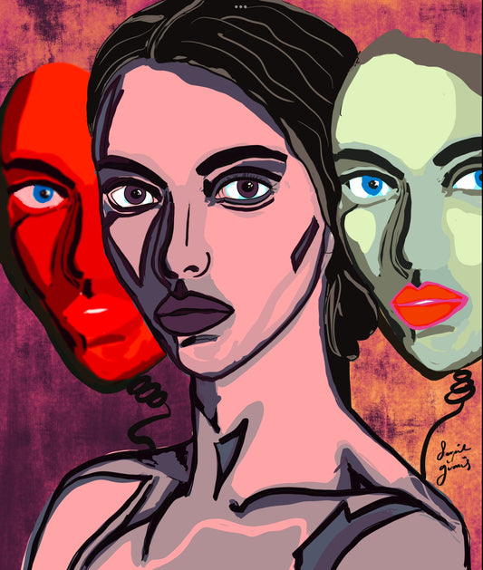 Personas - Original Digital Artwork - Fine Art Diasec Print- Limited Edition 41x50cm