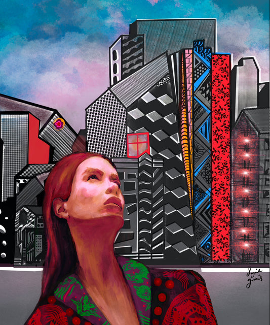 City lights- Original Digital Artwork - Fine Art Diasec Print- Limited Edition 41x50cm