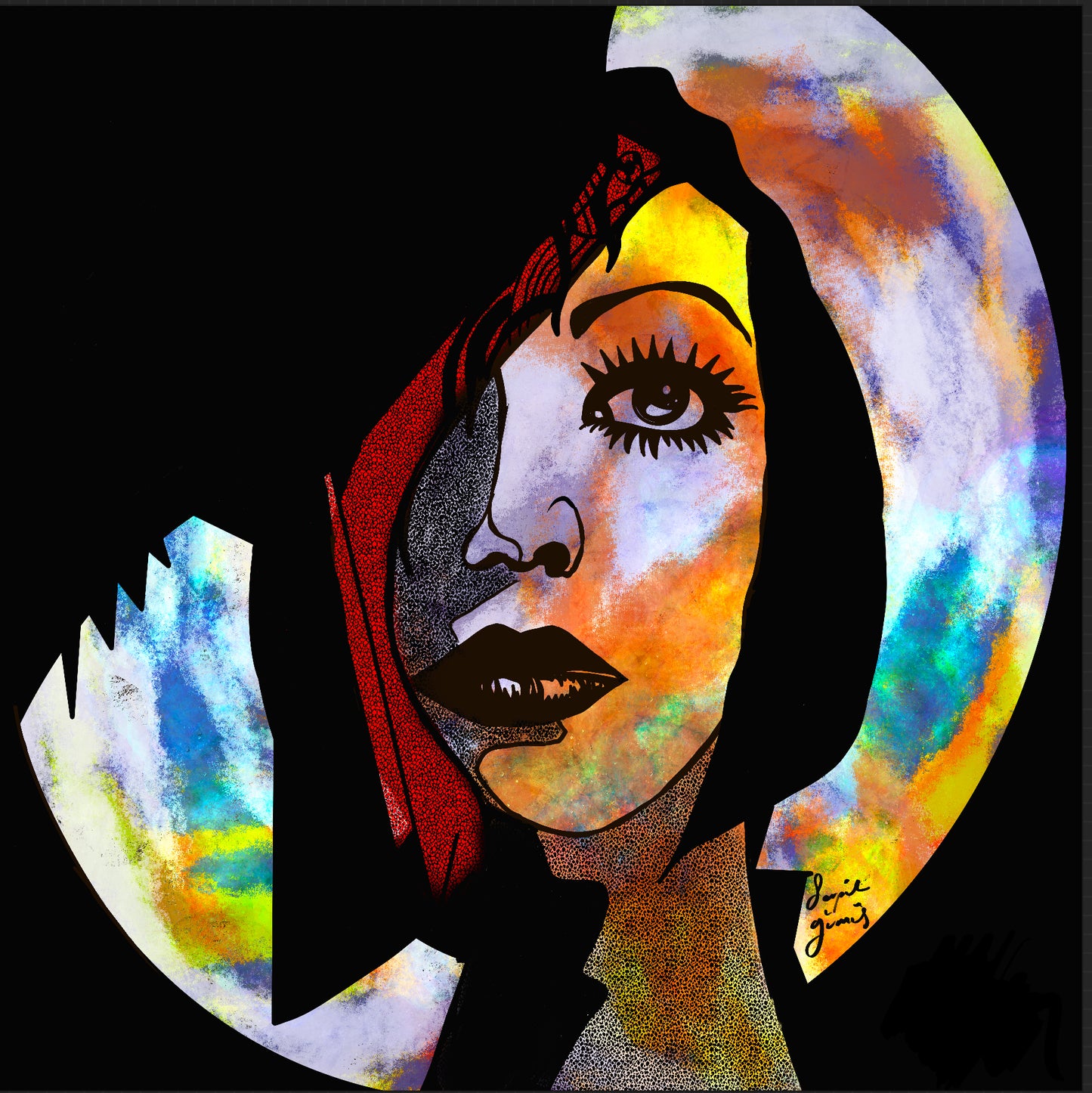 Popart2 - Original Digital Artwork - Fine art Archival Pigment Print- Limited Edition 37x37cm