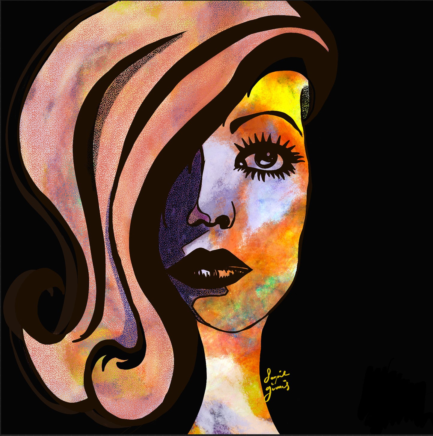 Popart1 - Original Digital Artwork - Fine art Archival Pigment Print- Limited Edition 37x37cm